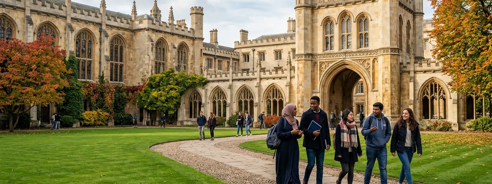 International students on a university campus